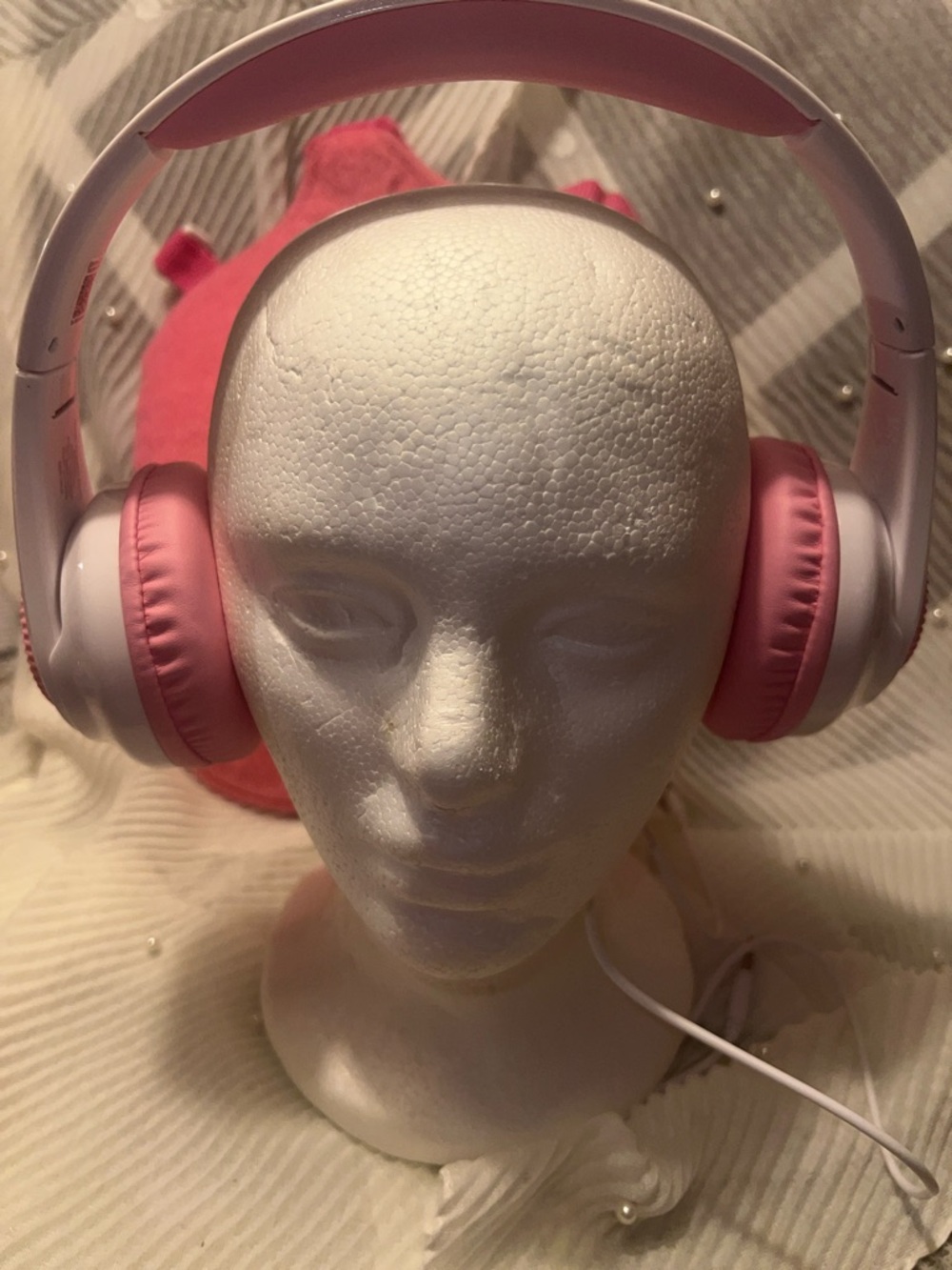 Kids White & Pink Princess Wired Headphones